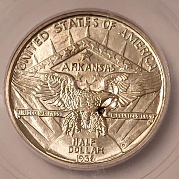 1936 D Arkansas Centennial Commemorative Silver Half Dollar MS63 ICG - Picture 4 of 4